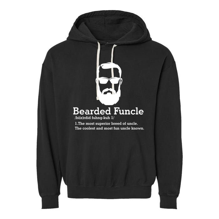 Funny Funcle Definition, Bearded Funcle Tee , Funcle , Beard Lover , Fun Uncle Garment-Dyed Fleece Hoodie