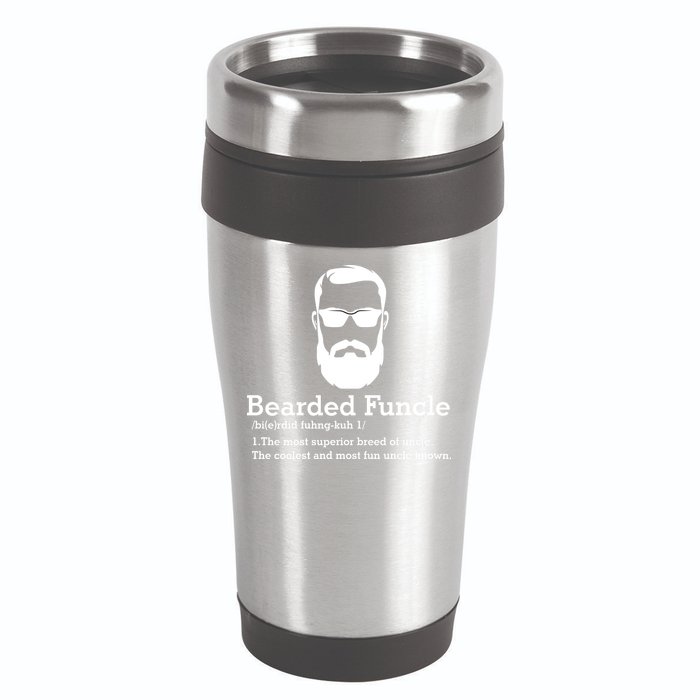 Funny Funcle Definition, Bearded Funcle Tee , Funcle , Beard Lover , Fun Uncle 16oz Travel Tumbler