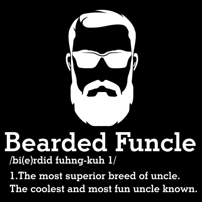 Funny Funcle Definition, Bearded Funcle Tee , Funcle , Beard Lover , Fun Uncle Cropped Pullover Crew