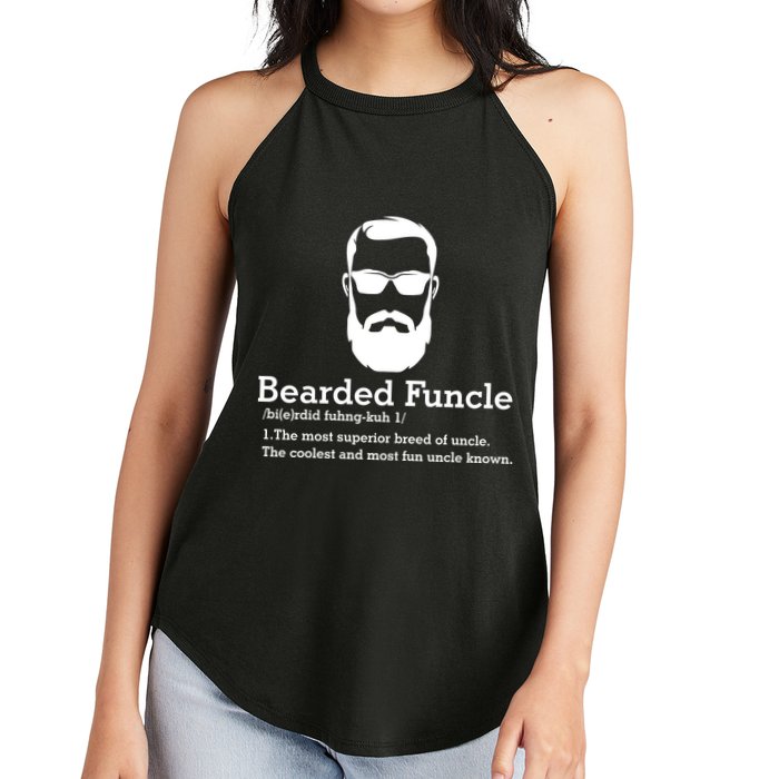 Funny Funcle Definition, Bearded Funcle Tee , Funcle , Beard Lover , Fun Uncle Women's Perfect Tri Rocker Tank