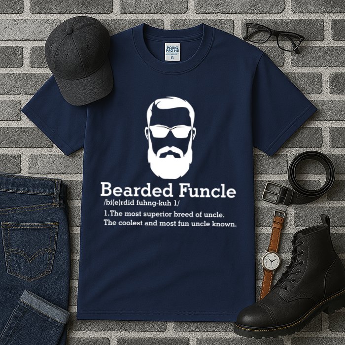 Funny Funcle Definition, Bearded Funcle Tee , Funcle , Beard Lover , Fun Uncle Tall T-Shirt