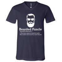 Funny Funcle Definition, Bearded Funcle Tee , Funcle , Beard Lover , Fun Uncle V-Neck T-Shirt