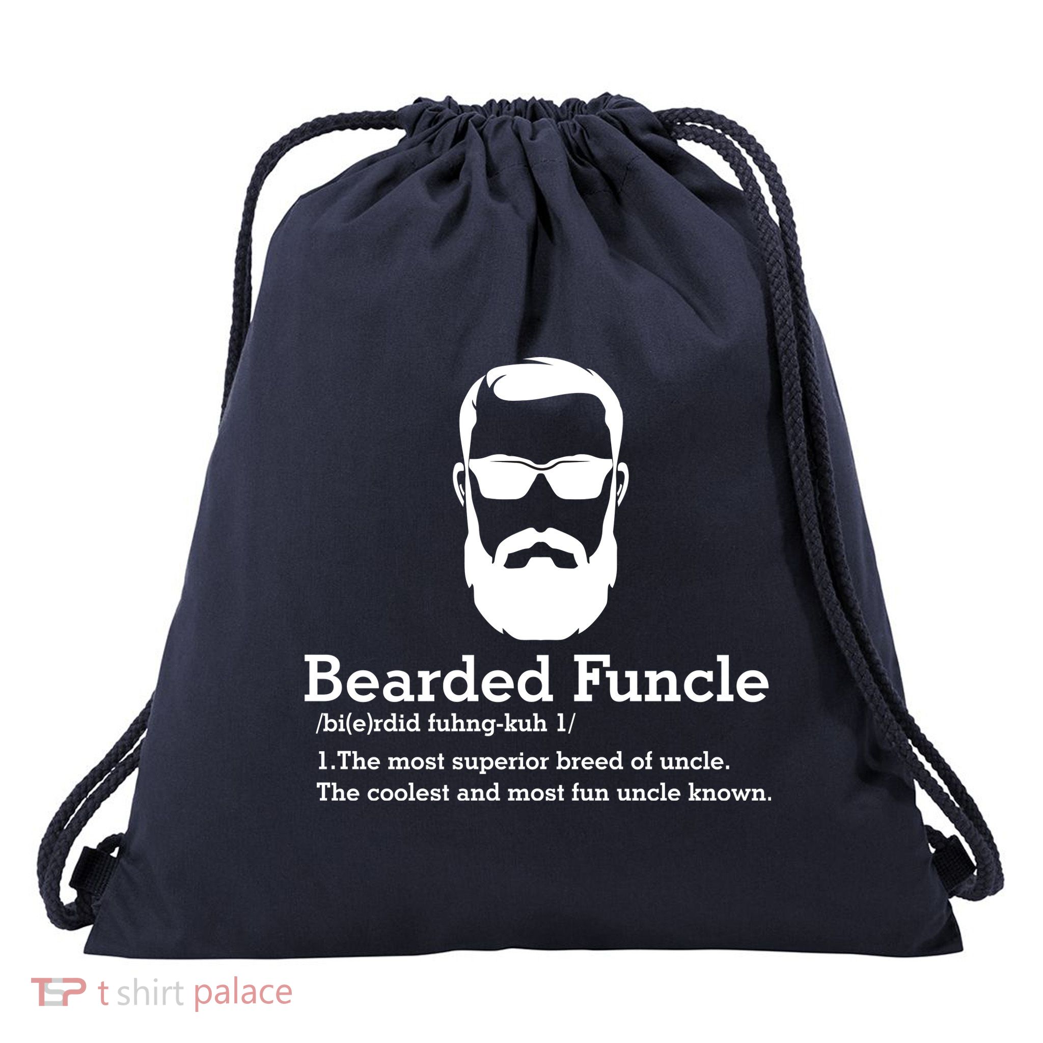 Funny Funcle Definition, Bearded Funcle Tee , Funcle , Beard Lover , Fun Uncle Drawstring Bag