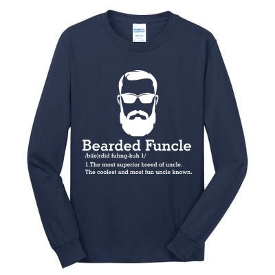Funny Funcle Definition, Bearded Funcle Tee , Funcle , Beard Lover , Fun Uncle Tall Long Sleeve T-Shirt