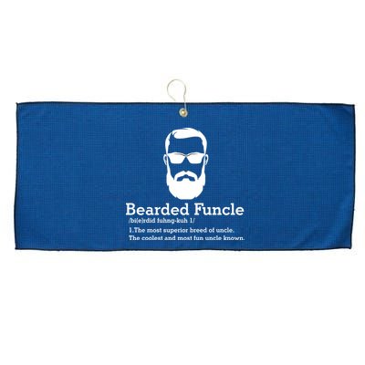 Funny Funcle Definition, Bearded Funcle Tee , Funcle , Beard Lover , Fun Uncle Large Microfiber Waffle Golf Towel