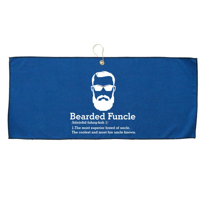 Funny Funcle Definition, Bearded Funcle Tee , Funcle , Beard Lover , Fun Uncle Large Microfiber Waffle Golf Towel