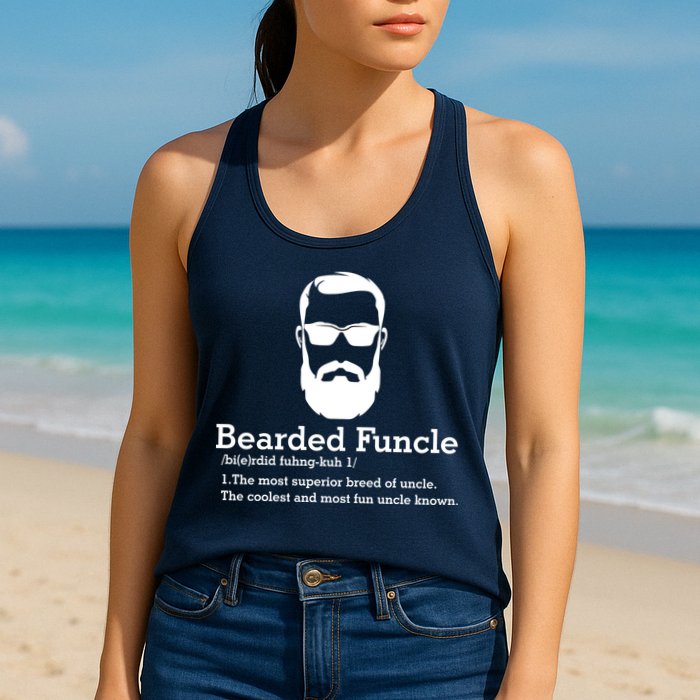 Funny Funcle Definition, Bearded Funcle Tee , Funcle , Beard Lover , Fun Uncle Womens Tank Top