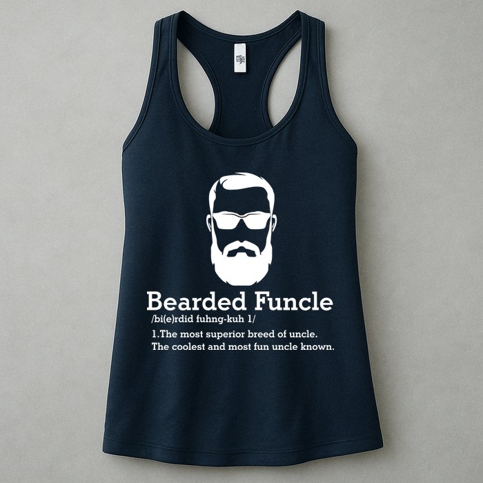 Funny Funcle Definition, Bearded Funcle Tee , Funcle , Beard Lover , Fun Uncle Womens Tank Top