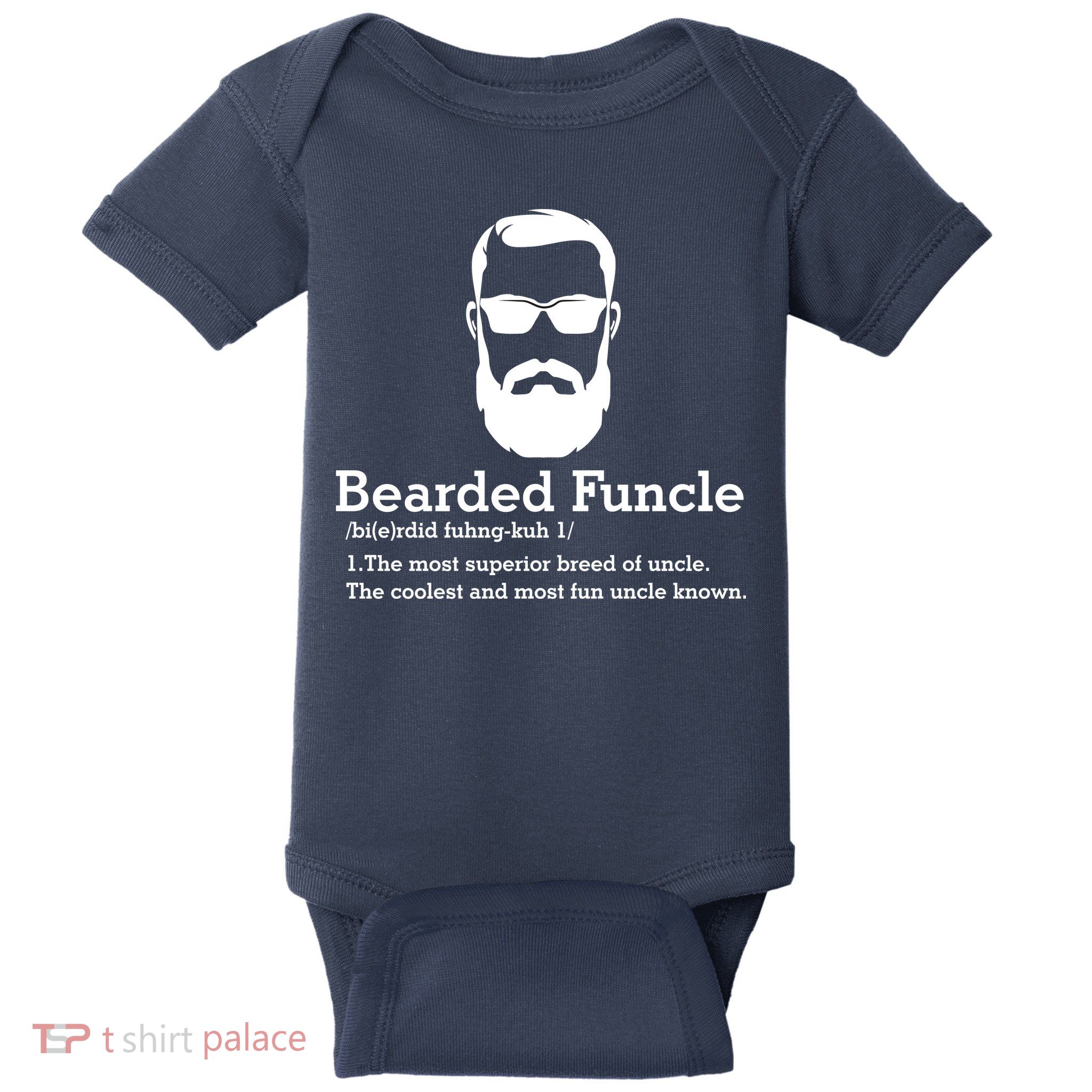 Funny Funcle Definition, Bearded Funcle Tee , Funcle , Beard Lover , Fun Uncle Baby Bodysuit