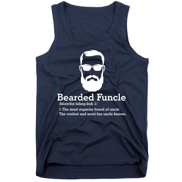 Funny Funcle Definition, Bearded Funcle Tee , Funcle , Beard Lover , Fun Uncle Tank Top