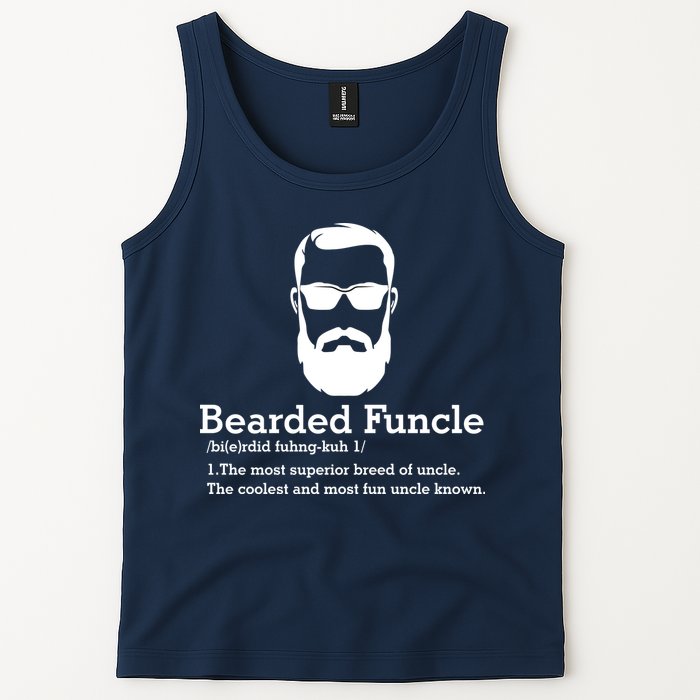 Funny Funcle Definition, Bearded Funcle Tee , Funcle , Beard Lover , Fun Uncle Tank Top