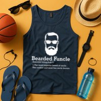 Funny Funcle Definition, Bearded Funcle Tee , Funcle , Beard Lover , Fun Uncle Tank Top