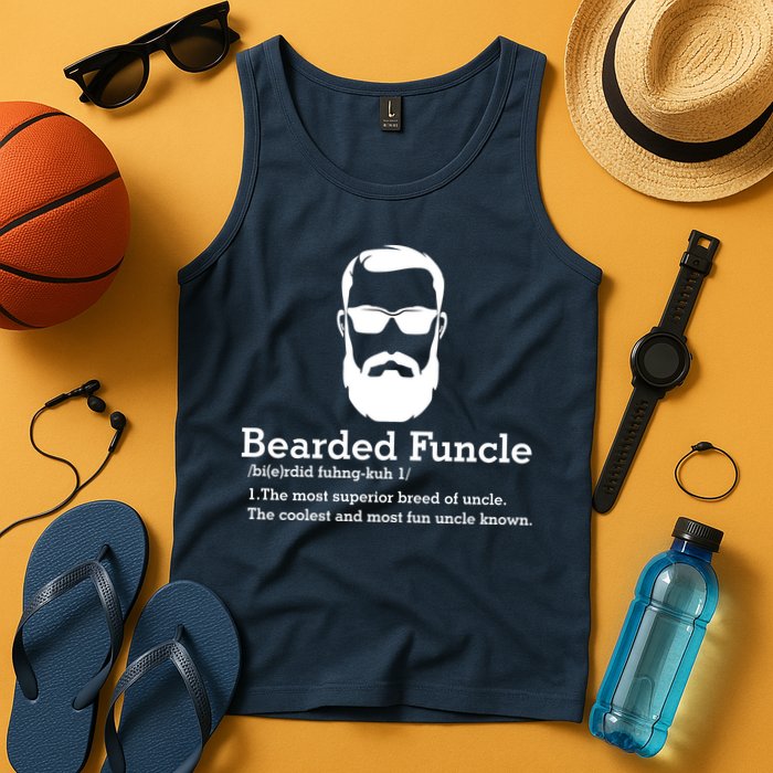Funny Funcle Definition, Bearded Funcle Tee , Funcle , Beard Lover , Fun Uncle Tank Top