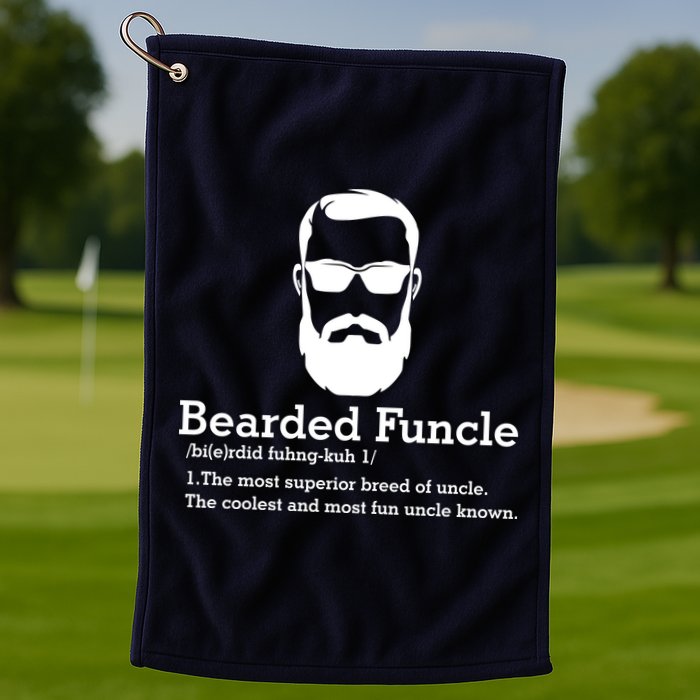 Funny Funcle Definition, Bearded Funcle Tee , Funcle , Beard Lover , Fun Uncle Golf Towel
