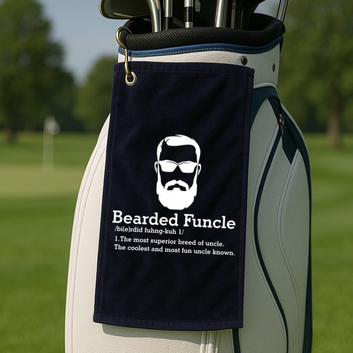 Funny Funcle Definition, Bearded Funcle Tee , Funcle , Beard Lover , Fun Uncle Golf Towel