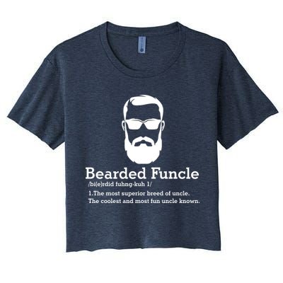 Funny Funcle Definition, Bearded Funcle Tee , Funcle , Beard Lover , Fun Uncle Crop Top
