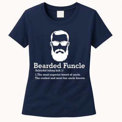 Funny Funcle Definition, Bearded Funcle Tee , Funcle , Beard Lover , Fun Uncle Womens T-Shirt