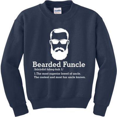 Funny Funcle Definition, Bearded Funcle Tee , Funcle , Beard Lover , Fun Uncle Kids Sweatshirt