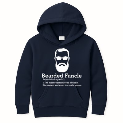 Funny Funcle Definition, Bearded Funcle Tee , Funcle , Beard Lover , Fun Uncle Kids Hoodie