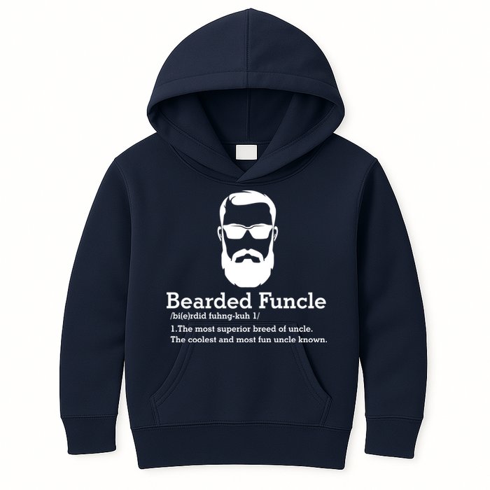 Funny Funcle Definition, Bearded Funcle Tee , Funcle , Beard Lover , Fun Uncle Kids Hoodie