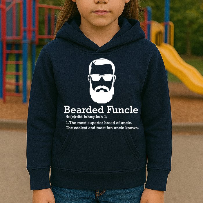 Funny Funcle Definition, Bearded Funcle Tee , Funcle , Beard Lover , Fun Uncle Kids Hoodie