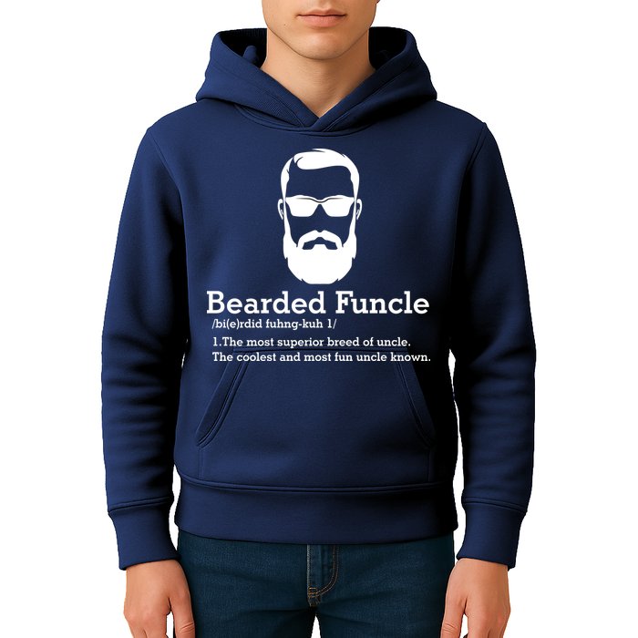 Funny Funcle Definition, Bearded Funcle Tee , Funcle , Beard Lover , Fun Uncle Kids Hoodie