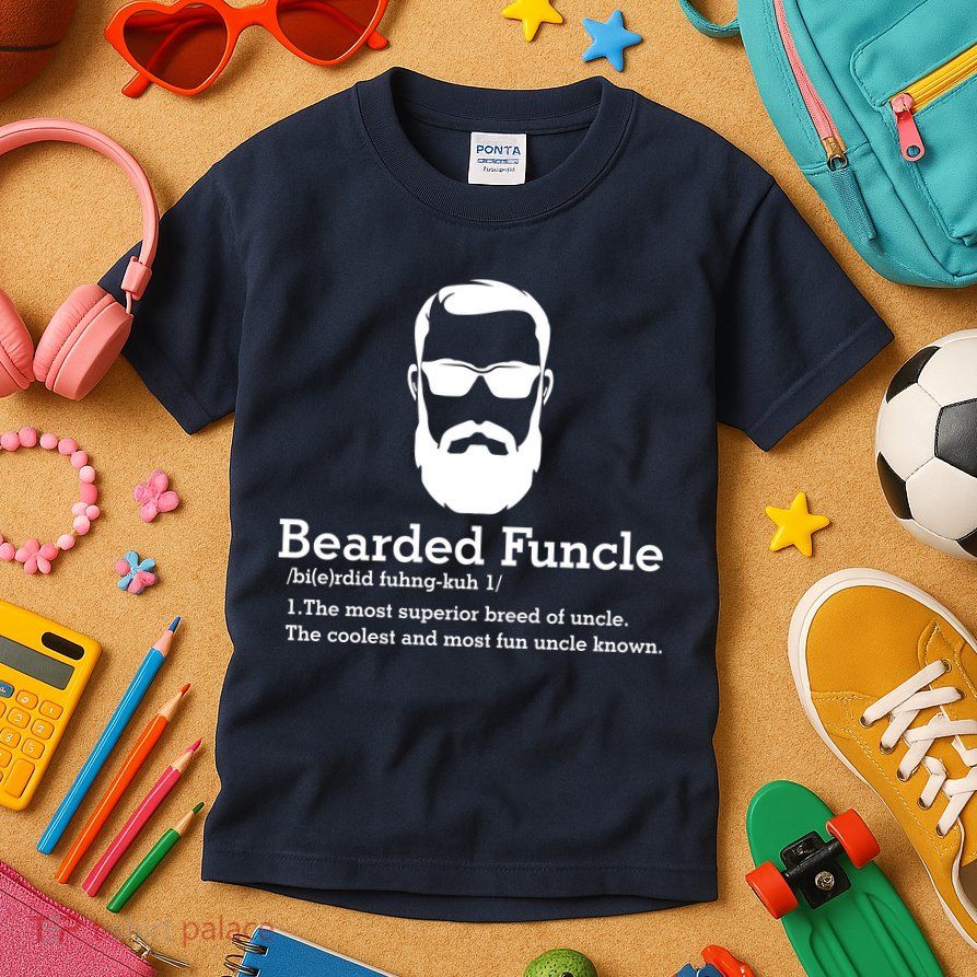 Funny Funcle Definition, Bearded Funcle Tee , Funcle , Beard Lover , Fun Uncle Kids T-Shirt