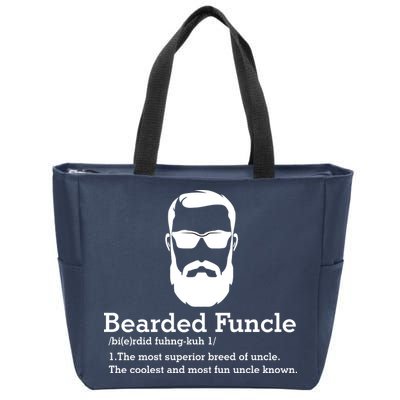 Funny Funcle Definition, Bearded Funcle Tee , Funcle , Beard Lover , Fun Uncle Zip Tote Bag