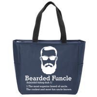 Funny Funcle Definition, Bearded Funcle Tee , Funcle , Beard Lover , Fun Uncle Zip Tote Bag