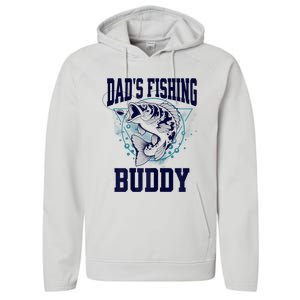 Funny Fishing DadS Fishing Buddy Outdoors Performance Fleece Hoodie