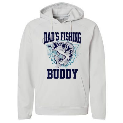 Funny Fishing DadS Fishing Buddy Outdoors Performance Fleece Hoodie