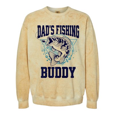 Funny Fishing DadS Fishing Buddy Outdoors Colorblast Crewneck Sweatshirt