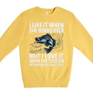 Funny Fishing Design For Fishing Fish Fisherman Gift Premium Crewneck Sweatshirt