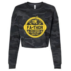 Fa-Thor - fathers day fathers day gift dad father Cropped Pullover Crew