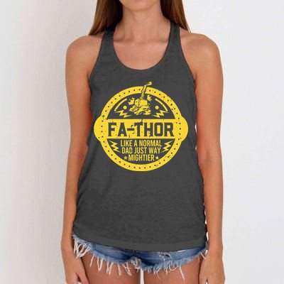 Fa-Thor - fathers day fathers day gift dad father Women's Knotted Racerback Tank