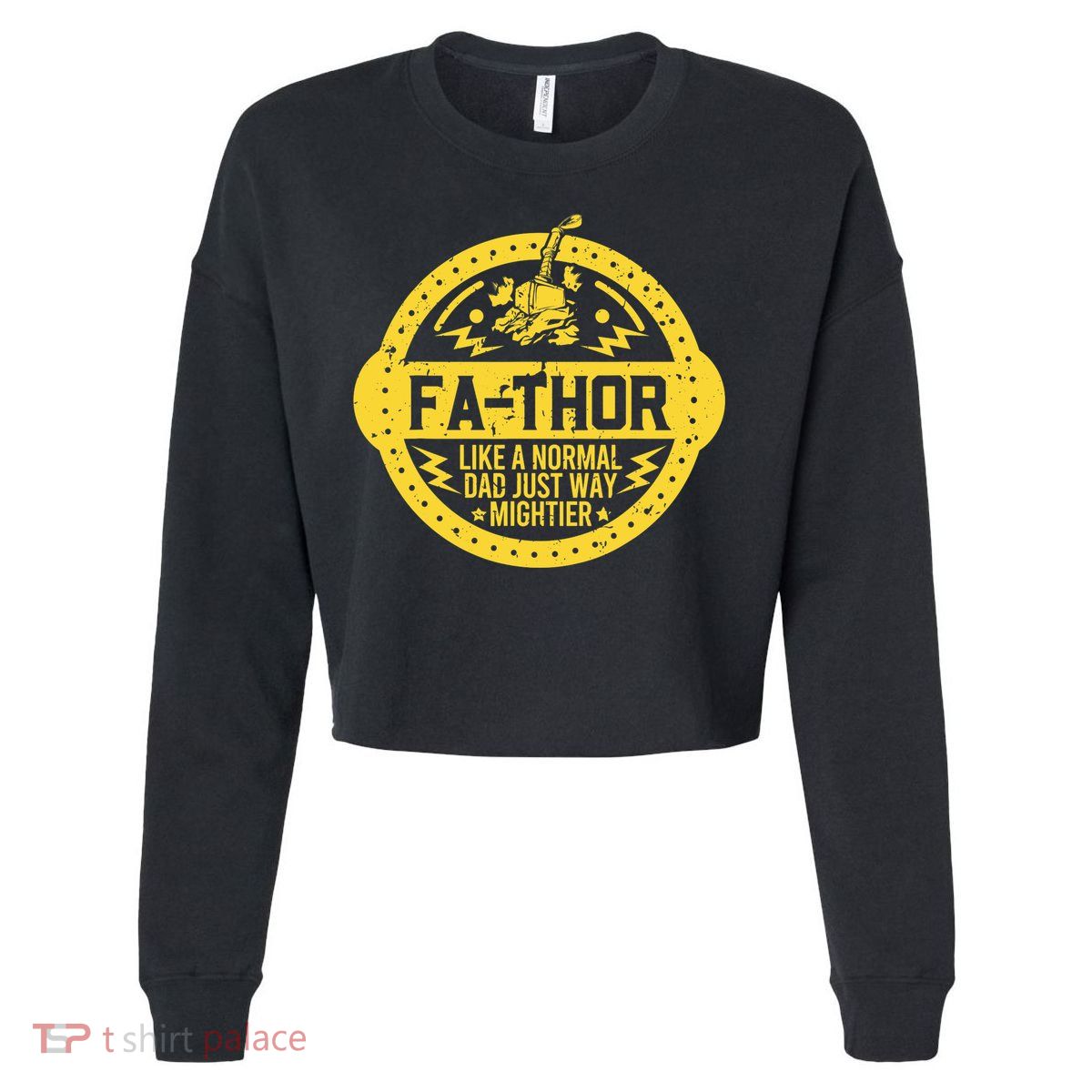 Fa-Thor - fathers day fathers day gift dad father Cropped Pullover Crew