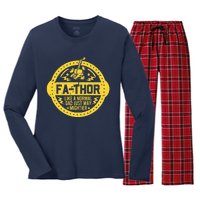 Fa-Thor - fathers day fathers day gift dad father Women's Long Sleeve Flannel Pajama Set 