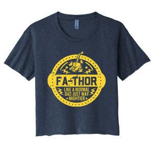 Fa-Thor - fathers day fathers day gift dad father Women's Crop Top Tee