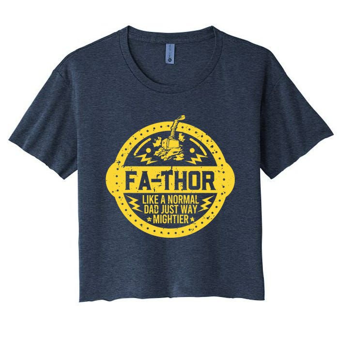 Fa-Thor - fathers day fathers day gift dad father Women's Crop Top Tee