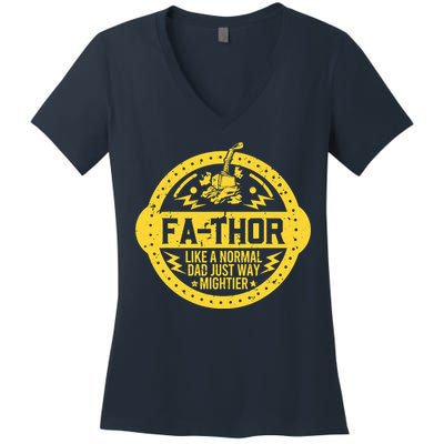 Fa-Thor - fathers day fathers day gift dad father Women's V-Neck T-Shirt