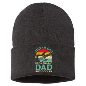 Funny Fathers Day Guitar Dad For Guitarist Music Lover Dad Sustainable Knit Beanie