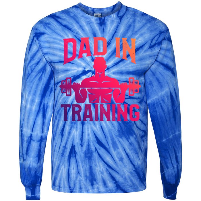 First Fathers Day Dad In Training Funny Workout Gym Gift Cute Gift Tie-Dye Long Sleeve Shirt