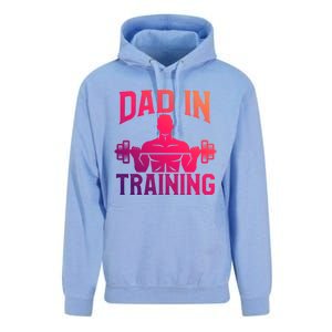 First Fathers Day Dad In Training Funny Workout Gym Gift Cute Gift Unisex Surf Hoodie