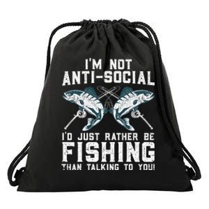 Funny Fishing Design For Fisherman Fishing Lover Drawstring Bag