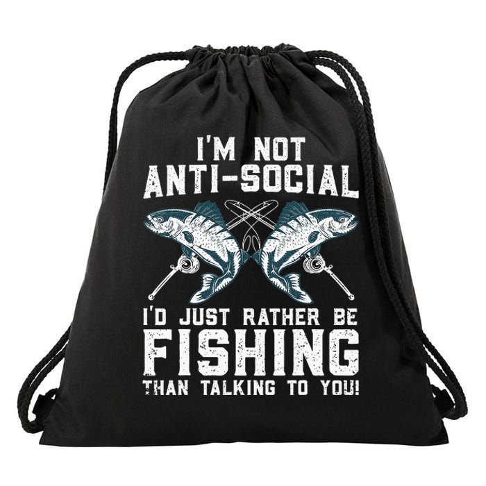 Funny Fishing Design For Fisherman Fishing Lover Drawstring Bag