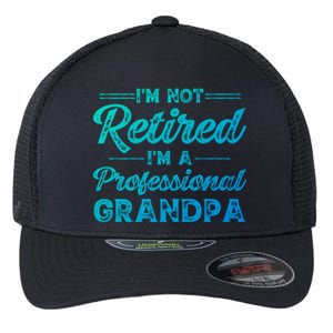 Funny Fathers Day Retired Grandpa Great Gift Flexfit Unipanel Trucker Cap