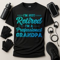 Funny Fathers Day Retired Grandpa Great Gift Cooling Performance Crew T-Shirt
