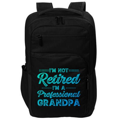Funny Fathers Day Retired Grandpa Great Gift Impact Tech Backpack