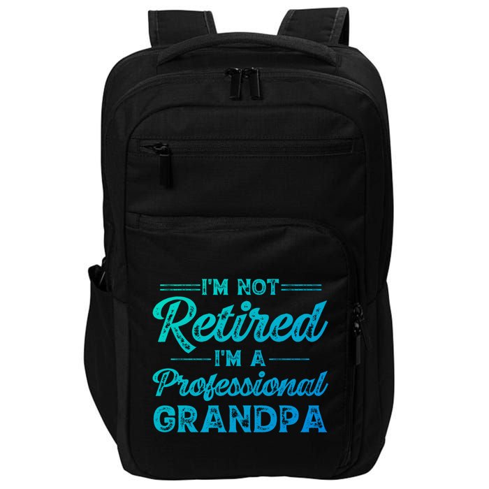 Funny Fathers Day Retired Grandpa Great Gift Impact Tech Backpack