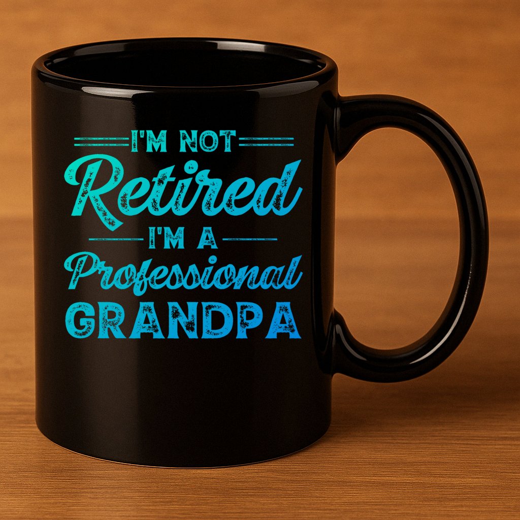 Funny Fathers Day Retired Grandpa Great Gift 11oz C Handle Ceramic Mug